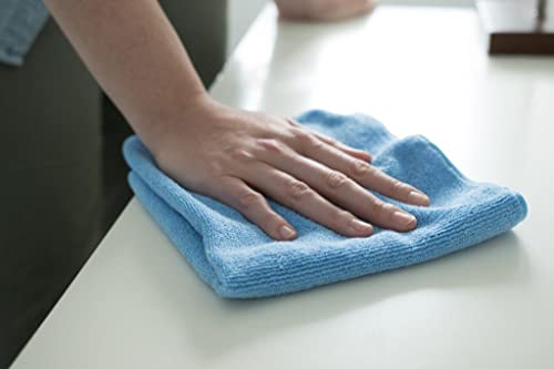 Image of SOFTSPUN Microfiber Highly Absorbent Lint and Streak Free Multipurpose Cleaning Cloths for Kitchen Car Window Stainless Steel Silverware 340 GSM Sky Blue 50X50 cms Set of 5 Pieces.