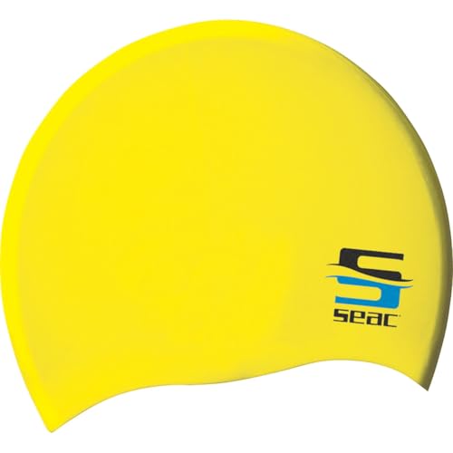 Seac Silicone JR Gorro de piscina para niños en silicona, Unisex niños, amarillo, Small