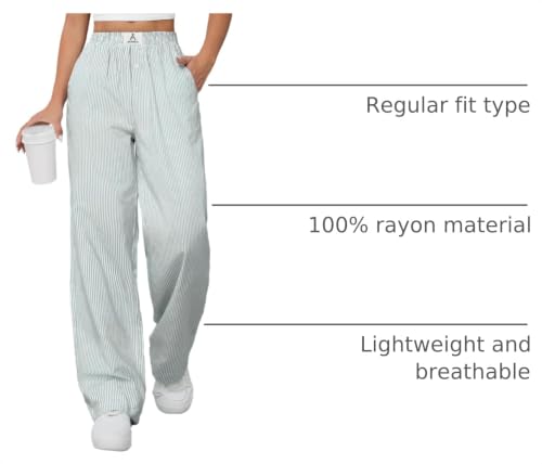 Image of ANRABESS Womens Gingham Striped Boxer Pants | 2026 Fall Outfits,Wide Leg Elastic Waist with Pockets,Casual Lounge Pajama Bottoms,Lightweight Breathable,Fashion Clothing