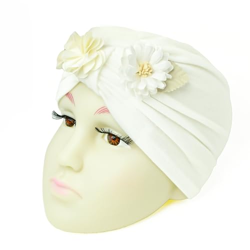 Image of THE LITTLE LOOKERS Turban Cap | Turban Knot Bow Cap | Turban Cap for New Born Kids | Cap for Baby Girl |Cap for Baby Boy | Baby Flower Turban Cap