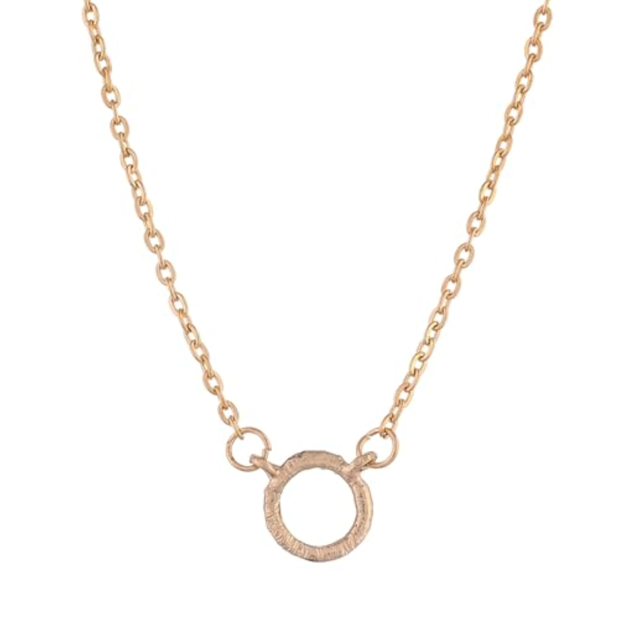 Serenity Circle Charm Necklace Plated