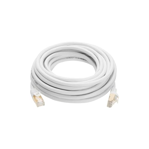 Image of 6FT S /FTP CAT 7 Gold Plated Shielded Ethernet RJ45 Copper Cable 10 Gigabit Ethernet Network Cat7 Patch Cord (6ft, White)