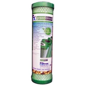 Filtrex (FX10CYST) 9.75"x2.75" Ecocarb GreenBlock Carbon Filter 1 Micron Water Filter