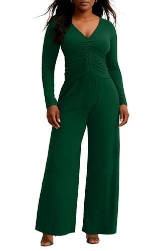 CLOCOR Two Piece Sets for Women - V Neck Long Sleeve Casual Tops &...