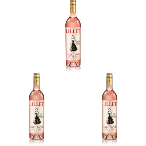 Lillet Rosé Original – Französischer Weinaperitif mit fruchtig-frischem Geschmack, Cabernet Sauvignon, Limited Edition Design – 1 x 0,75 l (Packung mit 3)