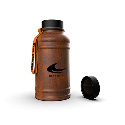 Daikoku - Botella de Agua de Acero Inoxidable 1.3L | A Prueba de Fugas | Aislamiento Térmico de Doble Pared | Perfecta para Gimnasio, Senderismo y Viajes | Naranja