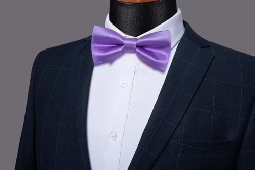 Image of YourTies Bow Ties for Men Pretied Bowties Solid Color Satin Bow Tie Formal Business Tuxedo Wedding Party Prom