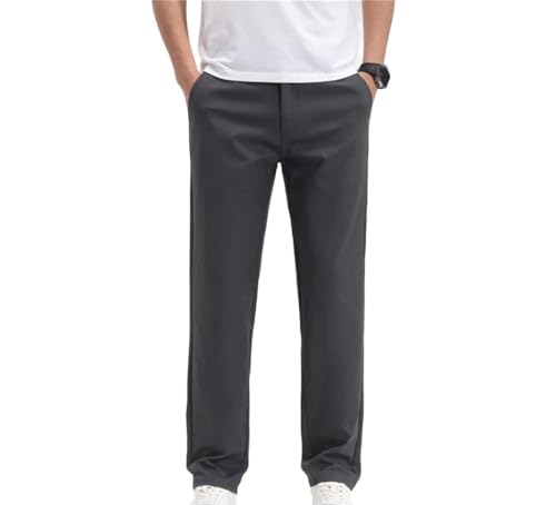 Mens Korean Style Casual Straight Suit Pants High Waisted Lightweight Office Work Trousers