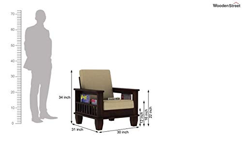 Image of BN Furniture Solid Sheesham Wood Sofa Set 6,5,3&2 Seater Cushioned Back for Living Room Stylish, Durable & Comfortable for Home, Office, Hall, Guest Room (Black with Gray Cushion, 5 Seater)