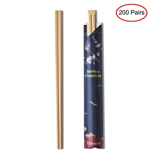 Disposable Chopsticks, 8.3 Inch Natural Bamboo Chopsticks, Sleeved and Separated - Pack of