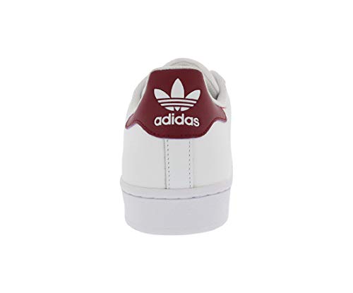 Image of adidas Originals Women's Superstar Sneaker, White /Collegiate Burgundy /Gold Metallic, 10