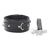 Women's Leather Collar Adjustable Size Choker, A variety of colours suitable for a variety of Senarios Applicable (black)