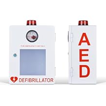 AED Safe, AED Defibrillator First Aid Cabinet with Key and Alarm, Suitable for All AEDs, for Offices, Nursing Homes, Public Places