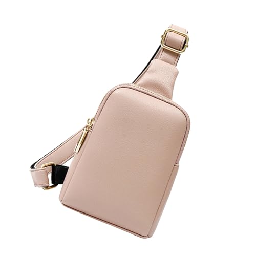 Bolsa de hombro resistente al desgaste rosa con cremalleras mujer