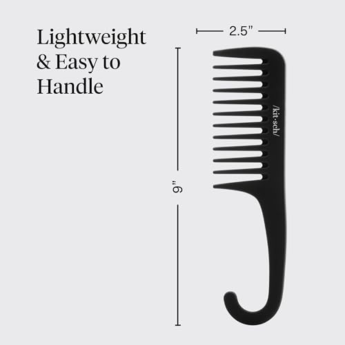 Kitsch Wide Tooth Comb For Curls - Hair Brushes For Women - Black | Curved Handle Detangling Tool for Curly, Wet & Thick Hairs, Frizz-Free Shower Comb for Women, Easy Everyday Hair Care - image 4