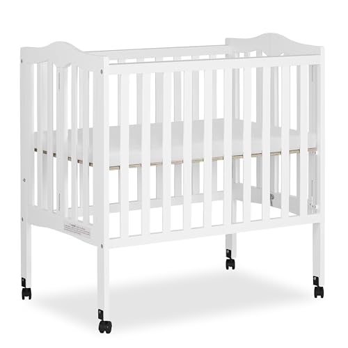 Image of Dream On Me 2-in-1 Lightweight Folding Portable Stationary Side Crib (1 Count (Pack of 1), White)