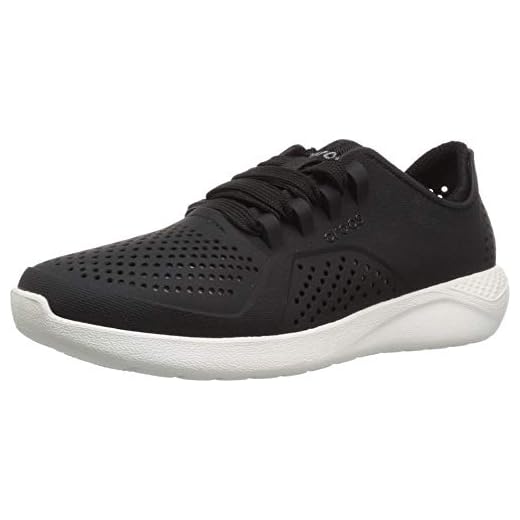 Crocs Women's Literide Pacer Lace-Up Sneakers, Black, 9 Women