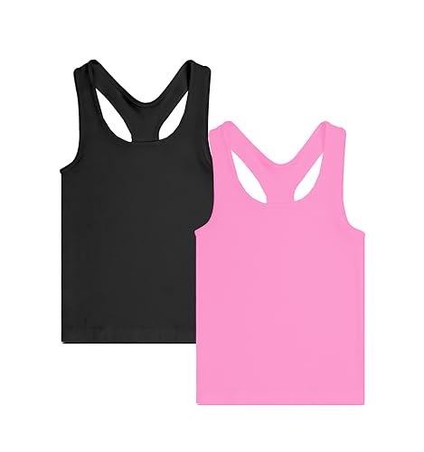 Image of Malibu Sugar Girls Tank Tops Size 7-10 - Racerback Tank Top Dance Cheer Gymnastics Shirts for Sports Undershirts Layering