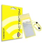 actecom Bolsa Impermeable para Móvil, IPX8 Universal con Cuerda Ajustable - Funda Acuática de Alta Sensibilidad para Celulares de hasta 6.4 (Amarillo)