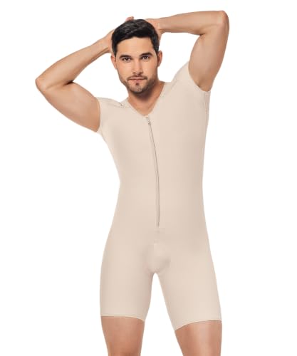 FC FORMA TU CUERPO Faja Moldeadora Para Hombre, Mens Compression Male Faja, Lipoelastic, Slimming Vest (Vest with sleeves, Beige, XS) - image 1