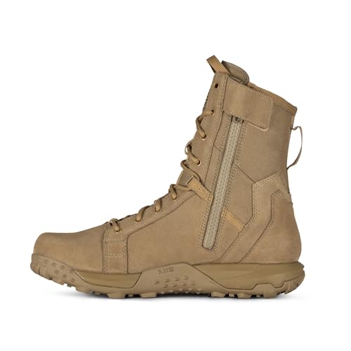5.11 Tactical Men's 8-Inch Boots with Side Zipper, All Terrain A/T ARID Boot, Coyote Brown, Style 12438ABR3