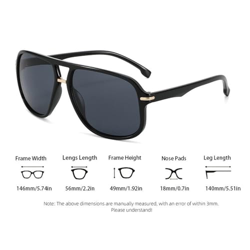 COTIA Double Bridge Square Sunglasses for Women Men Classic Pilot Vintage Glasses Outdoors Travel Sun Glasses4