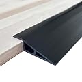 Floor-Transition-Strip Door-Threshold-Ramp 36 inch, Threshold 1/2'' ~ 3/5'', Thresholds Ramps for Doorways, Vinyl-Transition-Strip for Door/Floor (Black, 36 in)