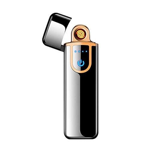 KIRTIKA Enterprises Flameless Windproof USB Rechargeable Mini Cylindrical Electronic Lighter, Upgrade Smart Fingerprint Ignition Lighter - Indoor Outdoor Use, for Men
