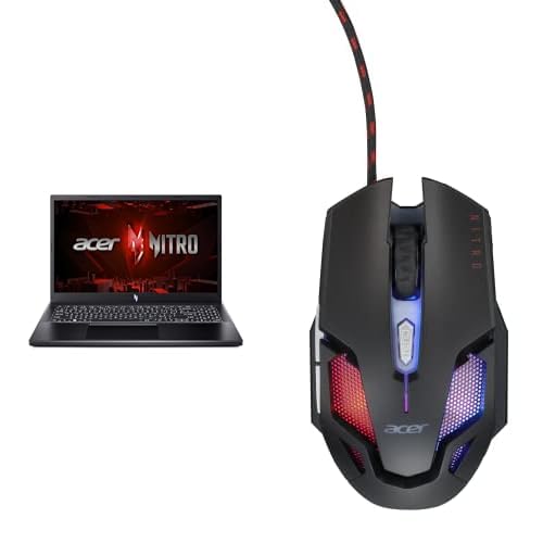 Image of Acer Nitro V Gaming Laptop | i7-13620H | RTX 4050 | 15.6 inch FHD IPS 144Hz | 16GB DDR5 | 512GB Gen 4 SSD | WiFi 6 | ANV15-51-73B9 Nitro Gaming Mouse III: 6D Optical Gaming Mouse