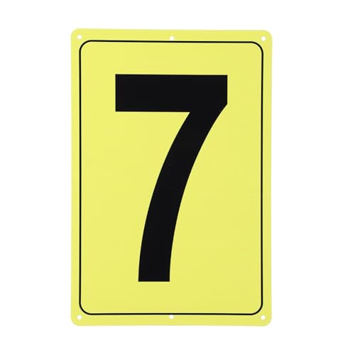 Placa número 7 de aluminio PATIKIL rectangular de 12x8 pulgadas color amarillo