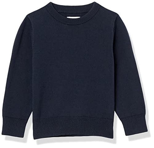 Amazon Essentials Boys' Uniform Cotton Crewneck Sweater, Navy, XX-Large
