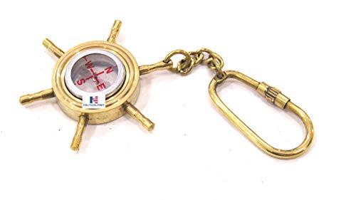 Brújula en llavero rueda de barco NauticalMart miniatura 1