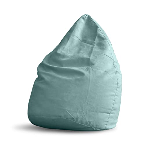 Lumaland Pouf Poire XL 120 L - Ligne Confort - Fauteuil Poire Adulte et Enfant pour Salon - 45 x 60 cm - Bean Bag Pouf Intérieur avec Coutures Solides - Turquoise