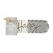 Mud Pie Zestaw ręczników Happy Hostess. Biały/szary, 10 cm x 38 cm, Dolomit, Rozkładanie tacy 12 cm 66 cm x 45 cm
