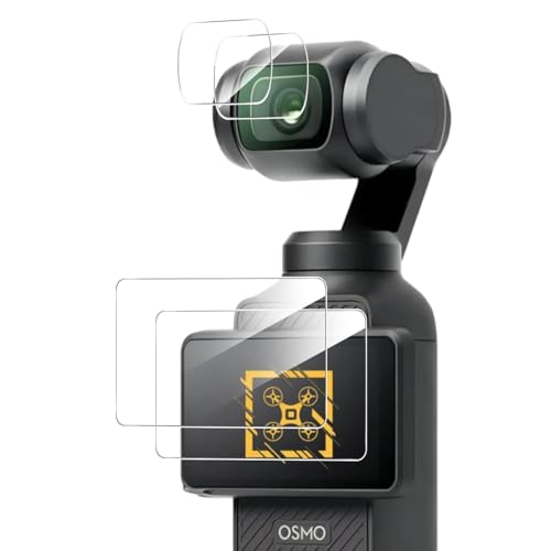 対応 DJI OSMO Pocket 3 ガラスフィルム 【 2+2枚セット 国産旭硝子素材 】 DJI OSMO Pocket3 フィルム (2枚) + レンズ保護フィルム (2枚) pocket 3 強化ガラス さらさら レンズ保護 ケース 【 ラウン