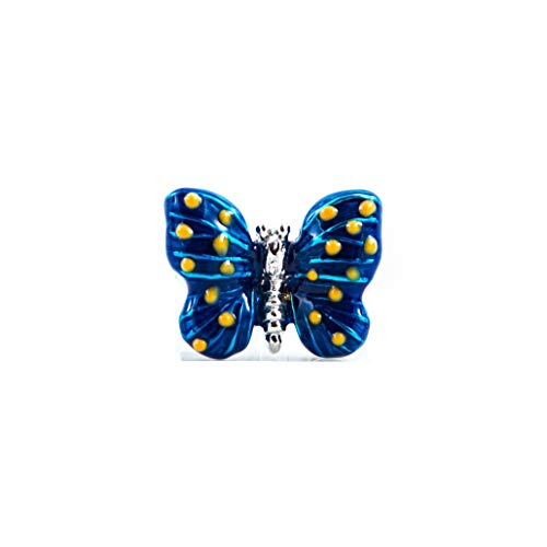 MRCUFF Butterfly Blue Pair Cufflinks in a Presentation Gift Box & Polishing Cloth4