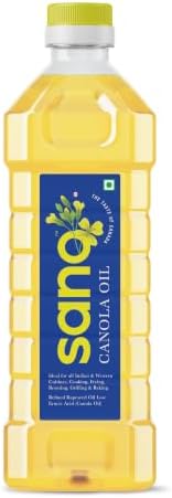 Sano Canola Oil Cooking Oil for Daily Use | Recommended for All Types of Cuisines | Ideal for Conscious Cooking | 1 Litre | MUFA-Rich, Low Saturated Fat Refined Cooking Oil |