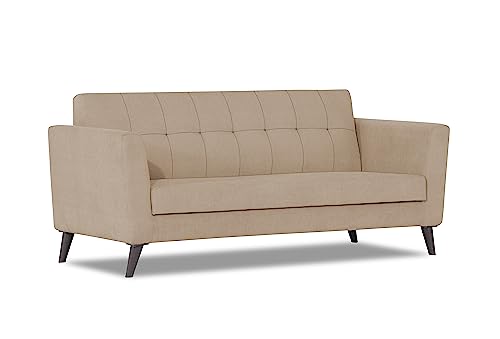 Image of Adorn India Dannis 3 Seater Sofa (Beige) (3 Year Warranty)