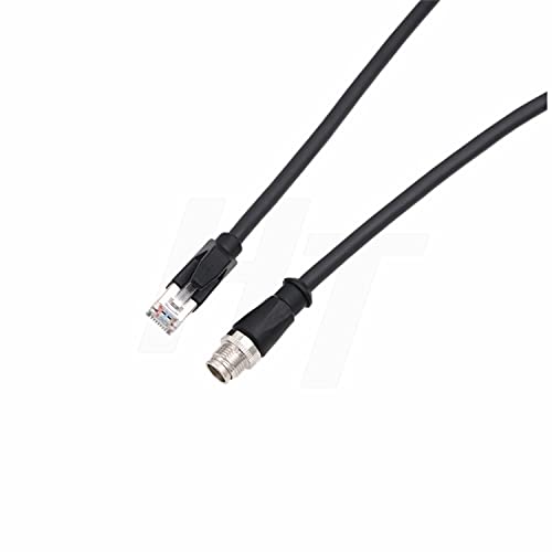 Hangton M12 8 Pin X Coded Rj45 Cat 6A Ethernet Network Cable For Matrix Cognex Basler Blaz Industrial Switch Camera Sensor 2M #TOP3
