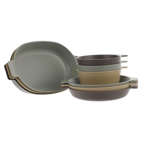 BESPORTBLE 1set Portable Camping Plates and Utensils Food-Grade Plastic Dinnerware for Outdoor Dining Includes Plates for Picnics Bbqs and Camping Trips