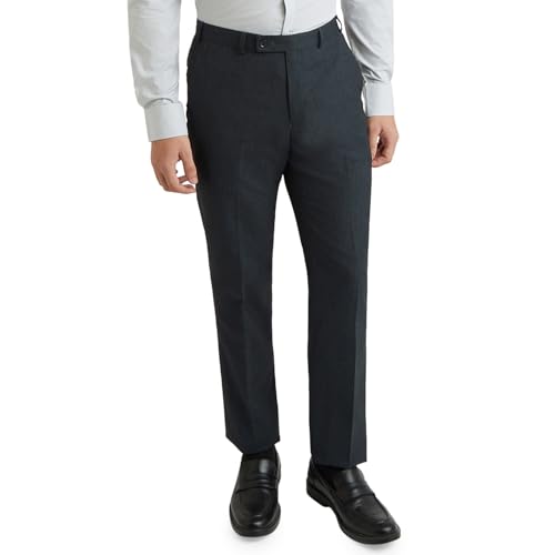 Park Avenue Men's Regular Fit Mid Rise Stripe Pattern Poly Viscos...