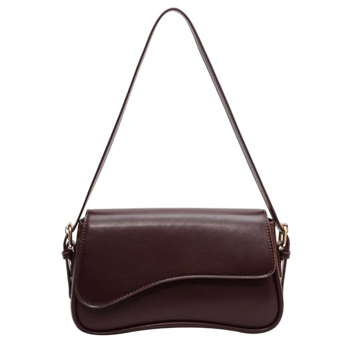 Image of Shoulder Bag for women Y2K Crossbody Vegan Leather Purse Straps Retro Clutch Hobo Hadbags with 2 Removable