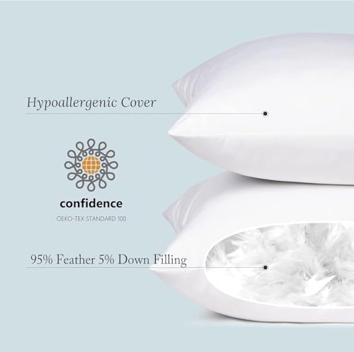 puredown® Feather Down Filled 14x22 Pillow Inserts, Lumbar Pillow Inserts for Decorative Throw Pillow, Bed, Couch and Home Decor