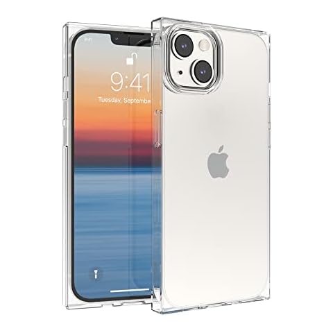 ANHONG Clear Rectangle Case Compatible with iPhone 14(2022) / iPhone 13(2021) 6.1 inch, HD Clear Cover Enhanced Corners TPU Cushion, Shock-Absorption Soft TPU Case Cover