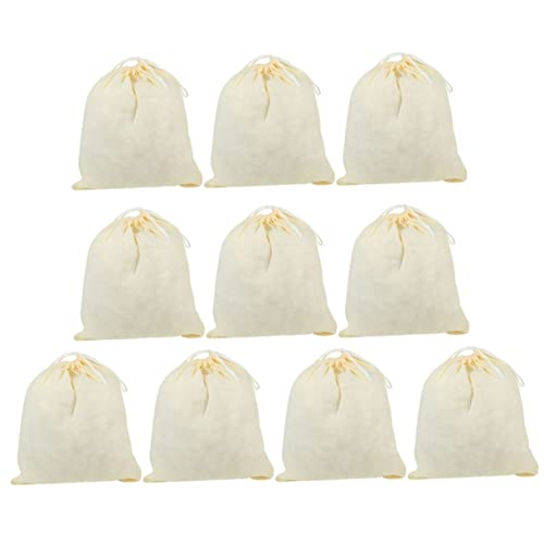 DINHEAROM 10piezas Bolsa Filtrante De Cordón Para Infusiones y Especias De Unidades Para Preparar Caldo Té Residuos