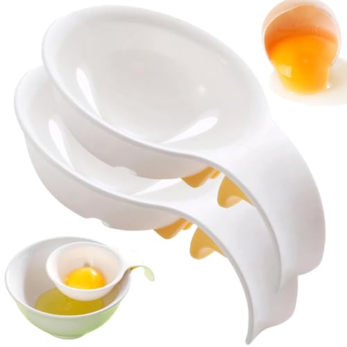 Separatore di uova da 2 pezzi, separatore di tuorlo d'uovo in plastica, separatore di albumi a forma di canestro da basket con manico, estrattore di setaccio per uova, gadget da cucina, separatore di