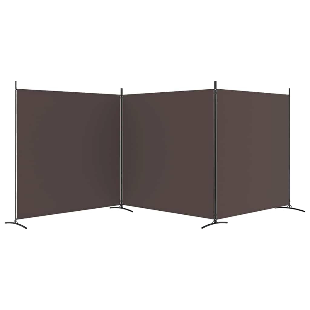 Paravento in tessuto marrone, 525 x 180 cm, pieghevole, autoportante, per soggiorno, camera da letto, ufficio, balcone, giardino, privacy
