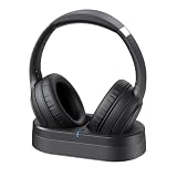 Wireless Headphones for TV Watching, TV Headphones Wireless for Seniors with Versatile Transmitter Charging Dock, Instant Audio Sync, 60-Hour Playtime, Perfect for Parents & Seniors, Black