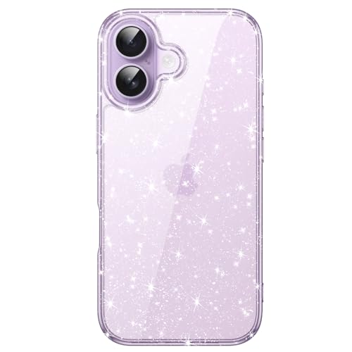 Image of JETech Glitter Case for iPhone 17, Purple | Sparkly Glitter Design, Shockproof Cover, Clear Back, Stylish Look