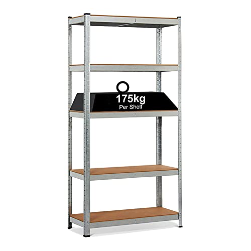DENNY - 5 Tier Garage Shelving Units | 180 x 90 x 40 cm Storage Shelves | Shelving Units for Storage | Metal Shelving Unit | Heavy Duty Racking Shelving Unit Warehouse, Garage, Shed, and Workshop 5 DENNY - 5 Tier Garage Shelving Units | 180 x 90 x 40 cm Storage Shelves | Shelving Units for Storage | Metal Shelving Unit | Heavy Duty Racking Shelving Unit Warehouse, Garage, Shed, and Workshop - Image 5